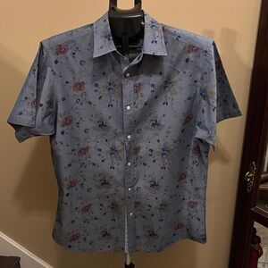 Daniel Cremieux Floral Patterned Blue Shirt